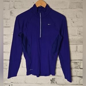 Nike Women's Dri-FIT Quarter Zip Running Top Small Purple